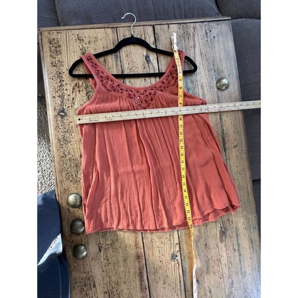 Mudd Womens Rust Tank top Small pull over‎ rayon boho summer sleeveless - Picture 7 of 7